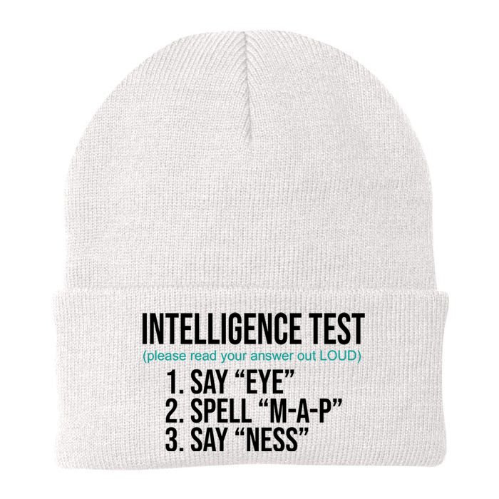 Intelligence Test Funny Message Knit Cap Winter Beanie