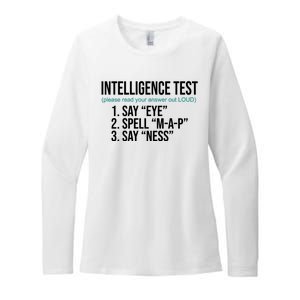 Intelligence Test Funny Message Womens CVC Long Sleeve Shirt