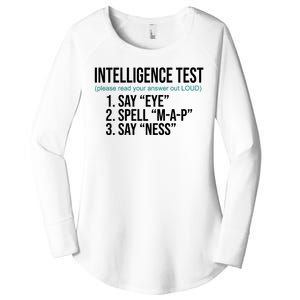 Intelligence Test Funny Message Women's Perfect Tri Tunic Long Sleeve Shirt