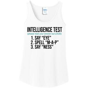 Intelligence Test Funny Message Ladies Essential Tank