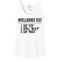 Intelligence Test Funny Message Ladies Essential Tank