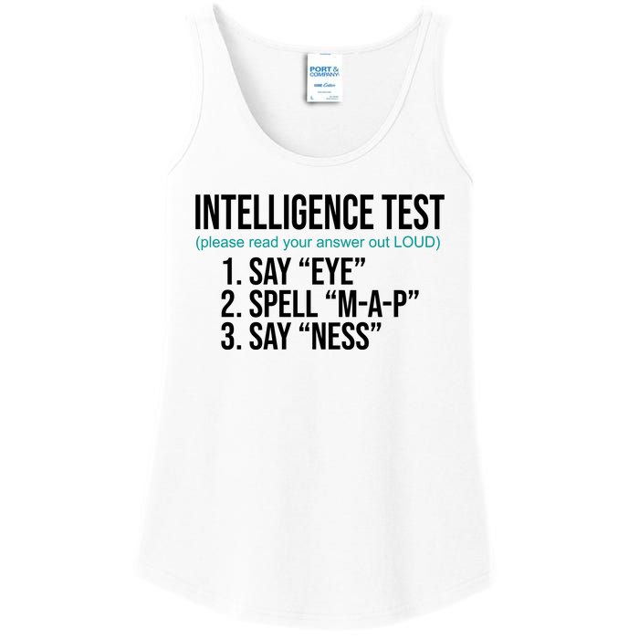 Intelligence Test Funny Message Ladies Essential Tank