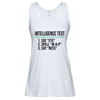 Intelligence Test Funny Message Ladies Essential Flowy Tank