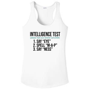 Intelligence Test Funny Message Ladies PosiCharge Competitor Racerback Tank