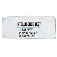 Intelligence Test Funny Message Large Microfiber Waffle Golf Towel