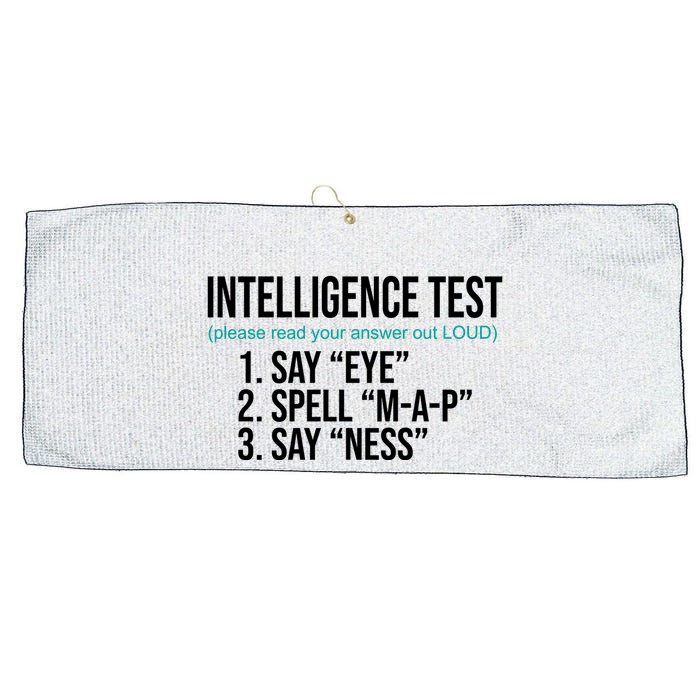 Intelligence Test Funny Message Large Microfiber Waffle Golf Towel