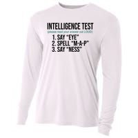 Intelligence Test Funny Message Cooling Performance Long Sleeve Crew