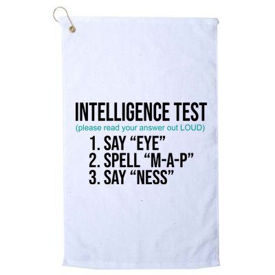Intelligence Test Funny Message Golf Towel