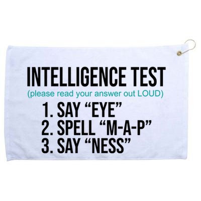Intelligence Test Funny Message Grommeted Golf Towel