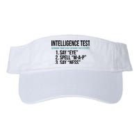 Intelligence Test Funny Message Valucap Bio-Washed Visor