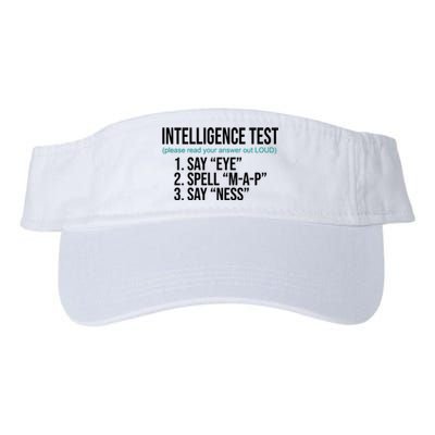 Intelligence Test Funny Message Valucap Bio-Washed Visor