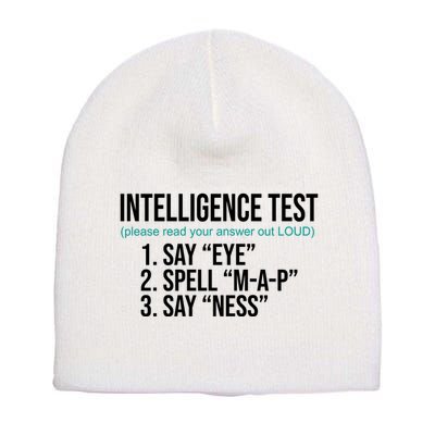 Intelligence Test Funny Message Short Acrylic Beanie