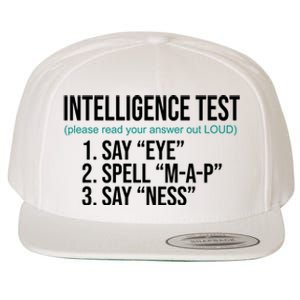 Intelligence Test Funny Message Wool Snapback Cap