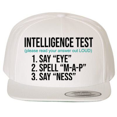 Intelligence Test Funny Message Wool Snapback Cap