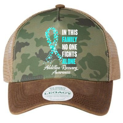In This Family No One Fight Alone Addiction Recovery Awareness Legacy Tie Dye Trucker Hat