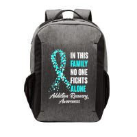 In This Family No One Fight Alone Addiction Recovery Awareness Vector Backpack
