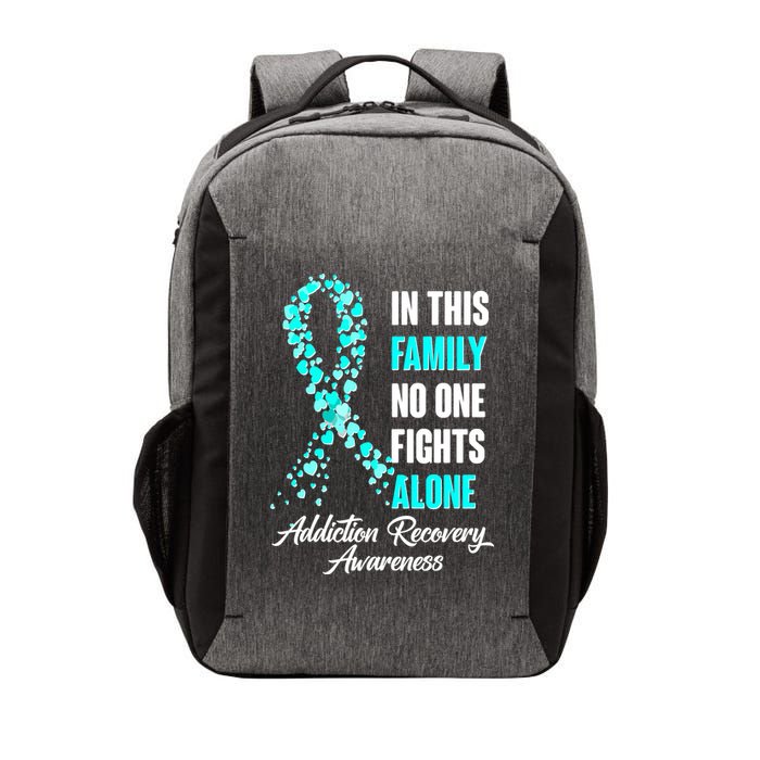In This Family No One Fight Alone Addiction Recovery Awareness Vector Backpack