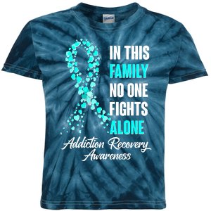 In This Family No One Fight Alone Addiction Recovery Awareness Kids Tie-Dye T-Shirt