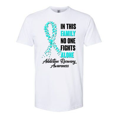 In This Family No One Fight Alone Addiction Recovery Awareness Softstyle CVC T-Shirt