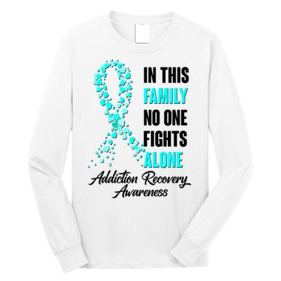 In This Family No One Fight Alone Addiction Recovery Awareness Long Sleeve Shirt