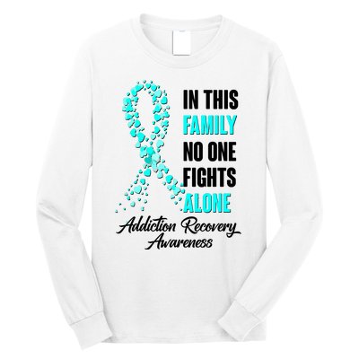 In This Family No One Fight Alone Addiction Recovery Awareness Long Sleeve Shirt