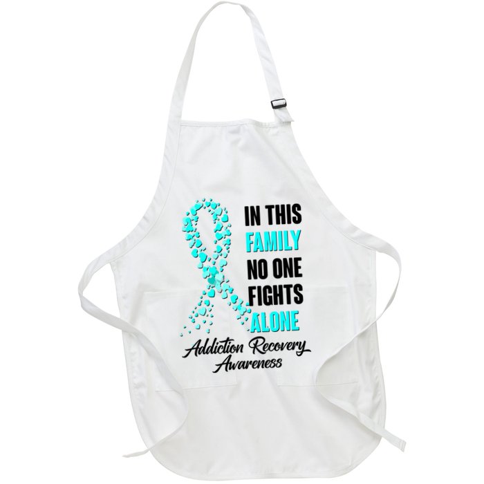 In This Family No One Fight Alone Addiction Recovery Awareness Apron