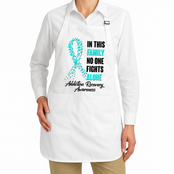 In This Family No One Fight Alone Addiction Recovery Awareness Apron