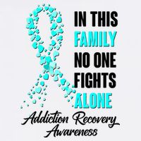 In This Family No One Fight Alone Addiction Recovery Awareness Tall T-Shirt