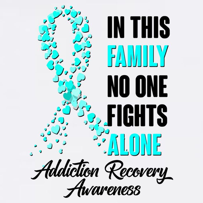In This Family No One Fight Alone Addiction Recovery Awareness Tall T-Shirt