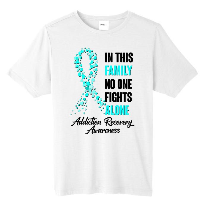 In This Family No One Fight Alone Addiction Recovery Awareness Tall Fusion ChromaSoft Performance T-Shirt