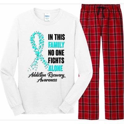 In This Family No One Fight Alone Addiction Recovery Awareness Long Sleeve Pajama Set