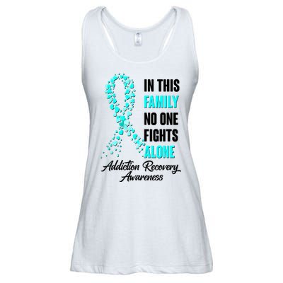 In This Family No One Fight Alone Addiction Recovery Awareness Ladies Essential Flowy Tank