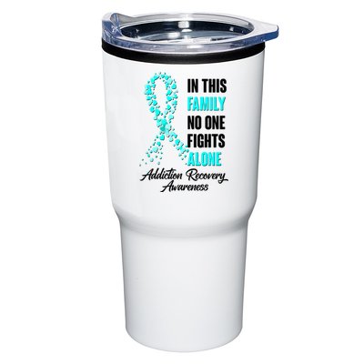 In This Family No One Fight Alone Addiction Recovery Awareness Tumbler