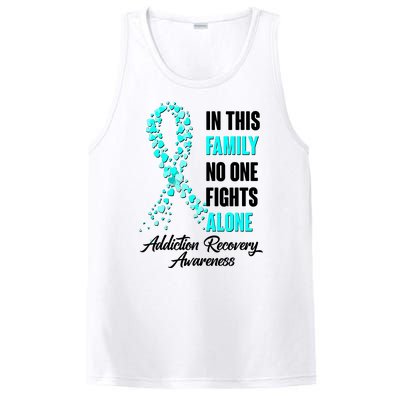 In This Family No One Fight Alone Addiction Recovery Awareness PosiCharge Competitor Tank