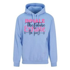 Inhale The Future Exhale The Past Motivational Yoga Design Gift Unisex Surf Hoodie