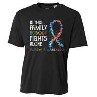 In This Family Nobody Fights Alone Autism Cooling Performance Crew T-Shirt