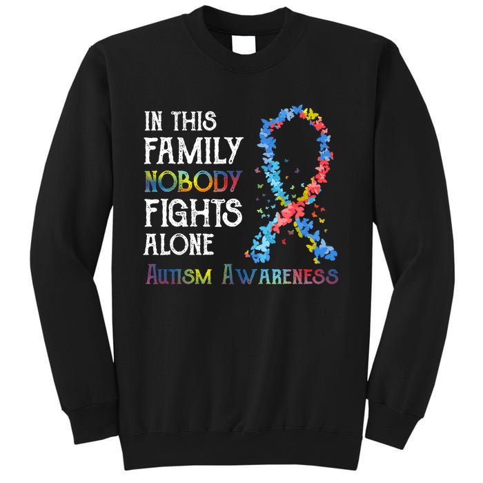 In This Family Nobody Fights Alone Autism Sweatshirt