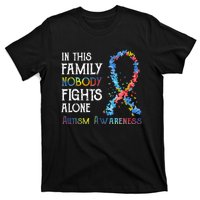 In This Family Nobody Fights Alone Autism T-Shirt