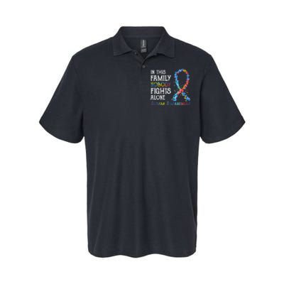 In This Family Nobody Fights Alone Autism Softstyle Adult Sport Polo