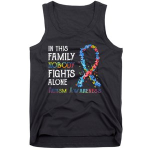 In This Family Nobody Fights Alone Autism Tank Top