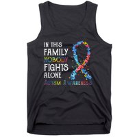 In This Family Nobody Fights Alone Autism Tank Top