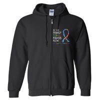 In This Family Nobody Fights Alone Autism Full Zip Hoodie