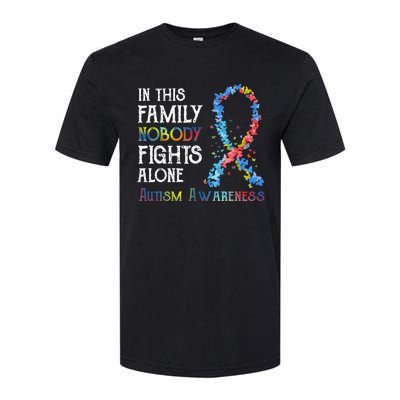 In This Family Nobody Fights Alone Autism Softstyle CVC T-Shirt