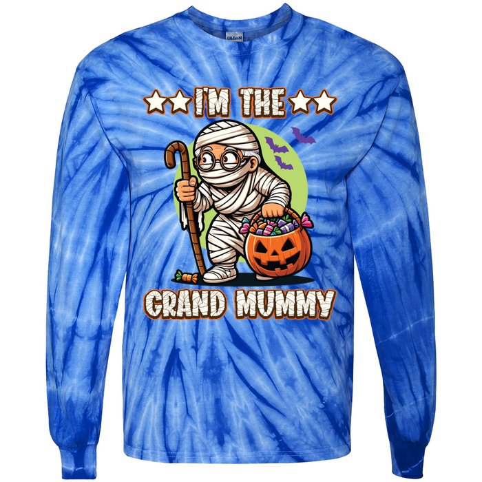 IM The Grand Mummy Halloween Mummy Grandma Great Gift Tie-Dye Long Sleeve Shirt