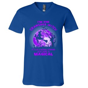 Im The Grandma Witch Like A Normal Grandma Halloween Costume Gift V-Neck T-Shirt