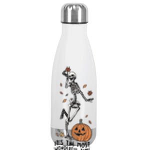 Its The Greatest Time Of The Year Funny Skeleton Halloween Meaningful Gift Stainless Steel Insulated Water Bottle