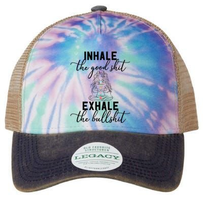 Inhale The Good Exhale The Bullshit Chakra Meditation Yoga Legacy Tie Dye Trucker Hat