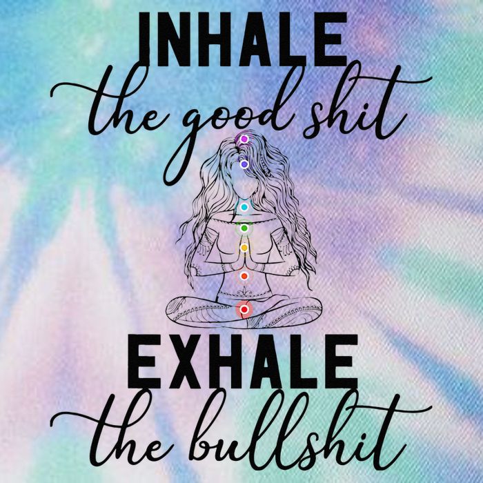 Inhale The Good Exhale The Bullshit Chakra Meditation Yoga Legacy Tie Dye Trucker Hat