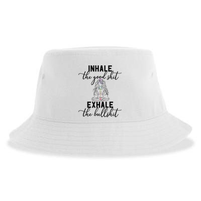 Inhale The Good Exhale The Bullshit Chakra Meditation Yoga Sustainable Bucket Hat