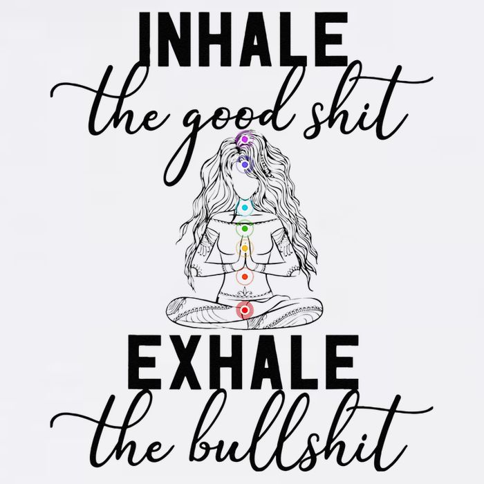 Inhale The Good Exhale The Bullshit Chakra Meditation Yoga Sustainable Bucket Hat